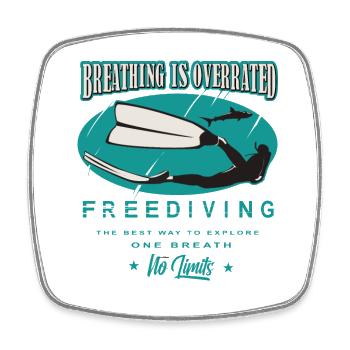 Freediving Apnea Breathing Is Overrated Gift - Square fridge magnet - white - Front