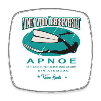 Freediving Apnoe Atmen wird überbewertet Geschenk - Viereckiger Kühlschrankmagnet - Weiß - Vorne