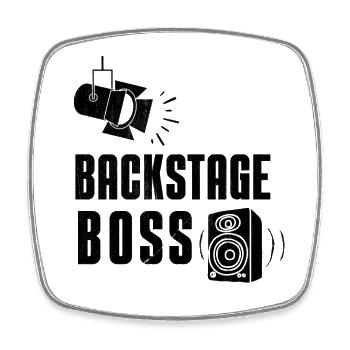 Technician Crew Backstage Boss Event - Square fridge magnet - white - Front