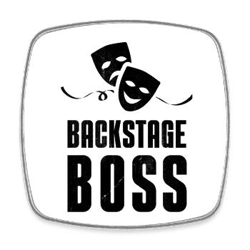 Theater Stage Backstage Boss Crew Stage Technician - Square fridge magnet - white - Front