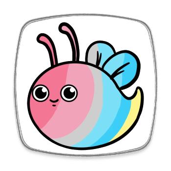 Genderflux Bee Genderflux Pride - Square fridge magnet - white - Front