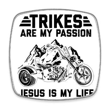 Trike Motorrad | Trikes Triker Motorräder Geschenk - Viereckiger Kühlschrankmagnet - Weiß - Vorne
