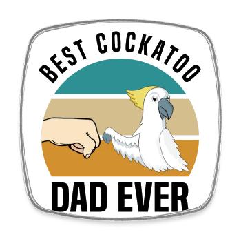 Cockatoo - Square fridge magnet - white - Front