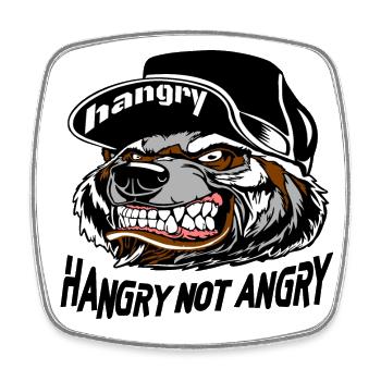HUNGRY LITTLE BEAR unique design - Square fridge magnet - white - Front