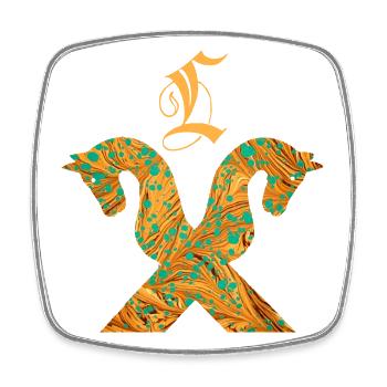 pferdegiebel e 95 l - Viereckiger Kühlschrankmagnet - Weiß - Vorne