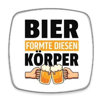 Bier Formte Diesen Körper Lustige Bier Sprüche - Viereckiger Kühlschrankmagnet - Weiß - Vorne