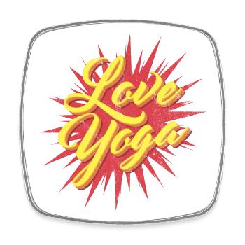 Love Yoga Vintage - Square fridge magnet - white - Front