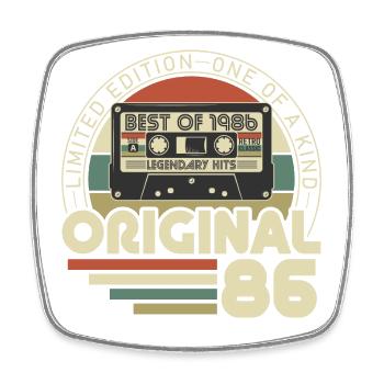 Vintage 1986 vintage retro vintage birthday - Square fridge magnet - white - Front