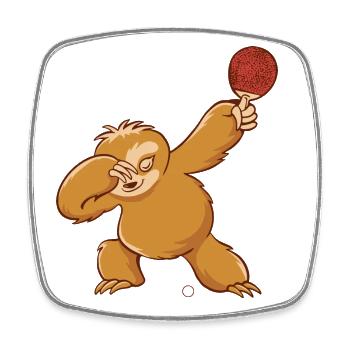 Table Tennis Outfit Ladies Cat - Square fridge magnet - white - Front