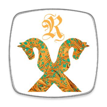 pferdegiebel e 95 r - Viereckiger Kühlschrankmagnet - Weiß - Vorne
