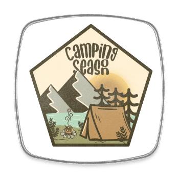 Camping Season - Square fridge magnet - white - Front