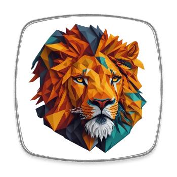 Tête de lion - Magnet carré - blanc - Devant