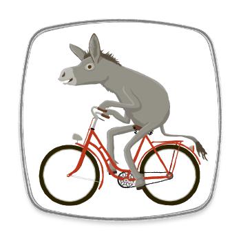 Bikes red - Square fridge magnet - white - Front
