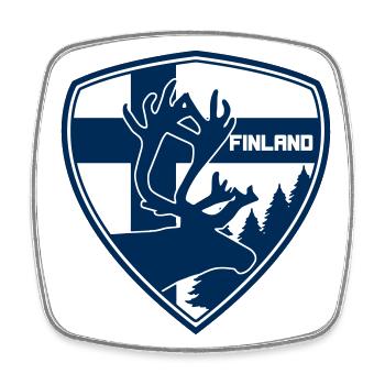 FINLAND - Reindeer - Viereckiger Kühlschrankmagnet - Weiß - Vorne