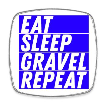 Eat Sleep Gravel Repeat Gravel Bike Radfahrer - Viereckiger Kühlschrankmagnet - Weiß - Vorne