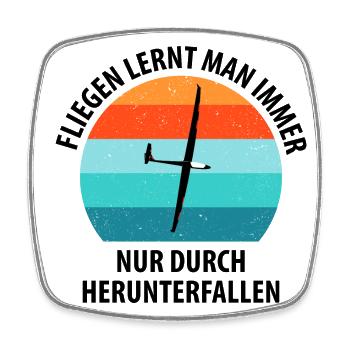 Segelflieger Segelfliegen Segelflugzeug Fliegen - Viereckiger Kühlschrankmagnet - Weiß - Vorne