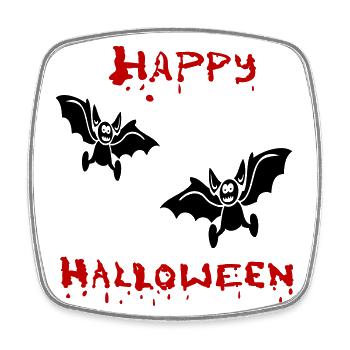 Joyeux vampire d’Halloween - Magnet carré - blanc - Devant