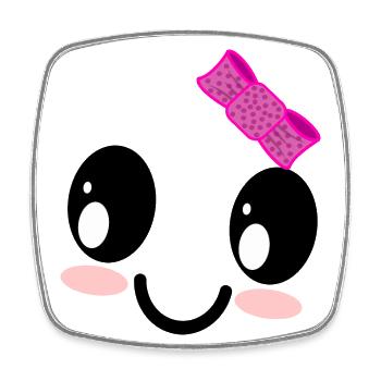 Cute Girl Ghost Face Halloween Costume - Square fridge magnet - white - Front