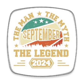 Legendary since September 2024 Retro 2024 September - Square fridge magnet - white - Front