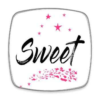 Sweet Süß - Viereckiger Kühlschrankmagnet - Weiß - Vorne