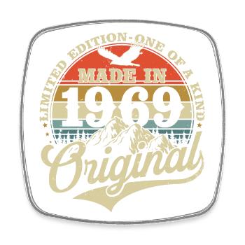 1969 Vintage né Vintage cadeau d’anniversaire - Magnet carré - blanc - Devant
