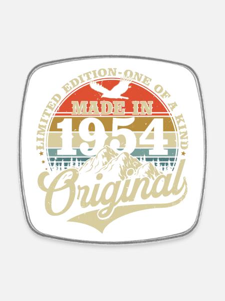 1954 Vintage né Vintage cadeau d’anniversaire - Magnet carré - blanc