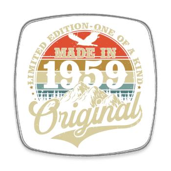 1959 Vintage né Vintage cadeau d’anniversaire - Magnet carré - blanc - Devant