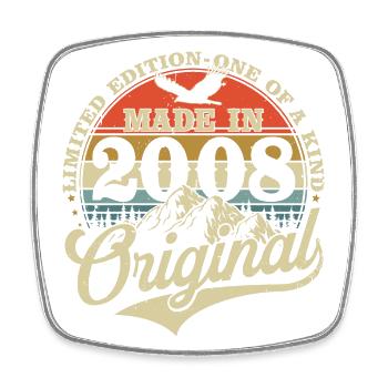 2008 Vintage né Vintage cadeau d’anniversaire - Magnet carré - blanc - Devant