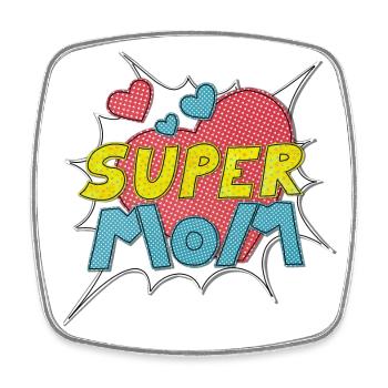 Muttertag supermom Super Mom beste Mutter Comic - Viereckiger Kühlschrankmagnet - Weiß - Vorne