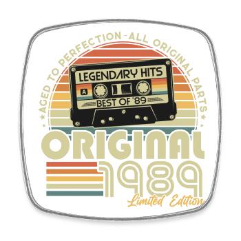 1989 Vintage Vintage Retro Birthday Gift - Square fridge magnet - white - Front