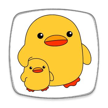 Baby Ente Kind Schwester Bruder Enten Geschwister - Viereckiger Kühlschrankmagnet - Weiß - Vorne