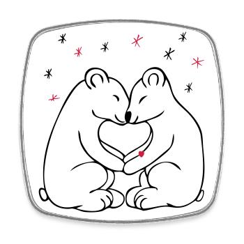 Eisbären - Viereckiger Kühlschrankmagnet - Weiß - Vorne