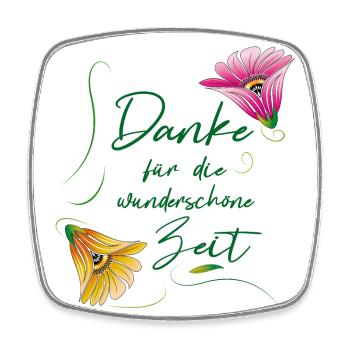 Thank you for the wonderful time - Square fridge magnet - white - Front