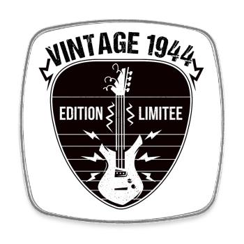 Vintage 1944 médiator guitare cadeau guitariste - Magnet carré - blanc - Devant