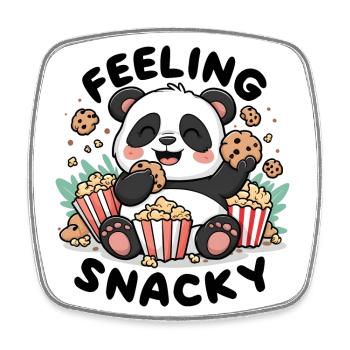 Panda - Feeling Snacky - Square fridge magnet - white - Front