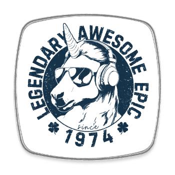 Legendary, awesome, epic since 1974 - Square fridge magnet - white - Front