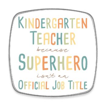 Kindergarten teacher Superhero - Viereckiger Kühlschrankmagnet - Weiß - Vorne