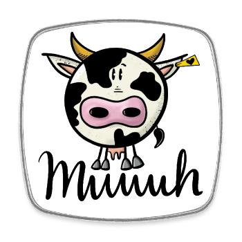 Cow Moo - Square fridge magnet - white - Front