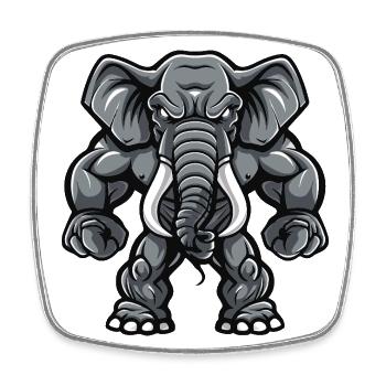 Musculation des muscles de l’éléphant - Magnet carré - blanc - Devant