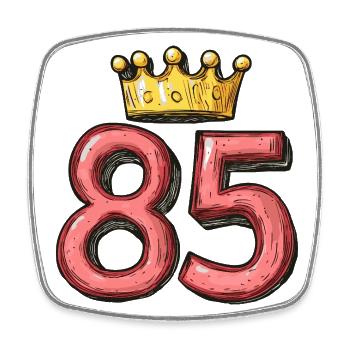 85 Number Crown - Square fridge magnet - white - Front