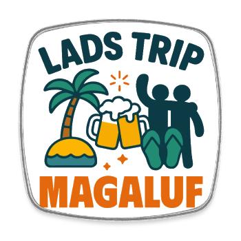 Lads Trip Magaluf Party Shirt - Square fridge magnet - white - Front