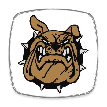 Bulldog Anglais souriant ! - Magnet carré - blanc - Devant