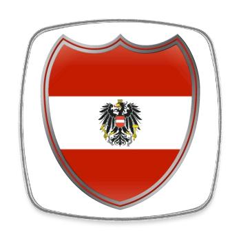 Austria (Österreich_Wappen) 02 - Viereckiger Kühlschrankmagnet - Weiß - Vorne