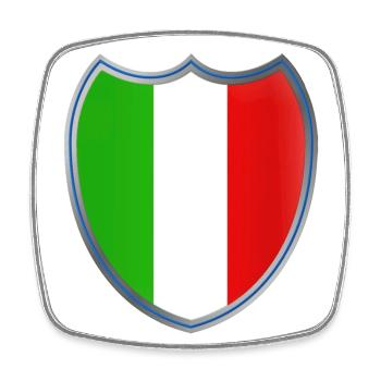 Italy (Italien_Wappen) - Viereckiger Kühlschrankmagnet - Weiß - Vorne