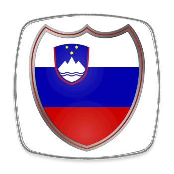 Slovenia (Slowenien _Wappen) - Viereckiger Kühlschrankmagnet - Weiß - Vorne