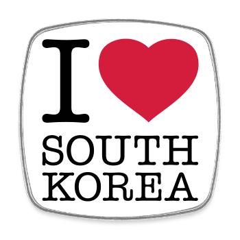 I LOVE SOUTH KOREA Südkorea - Viereckiger Kühlschrankmagnet - Weiß - Vorne