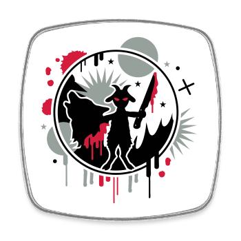 Der Wolf und das 7.Geisslein - Viereckiger Kühlschrankmagnet - Weiß - Vorne
