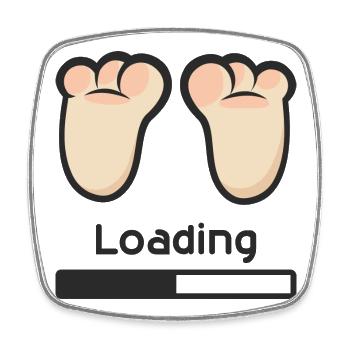 Loading... - Square fridge magnet - white - Front
