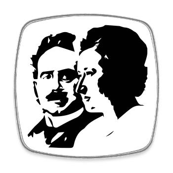Luxemburg Liebknecht - Viereckiger Kühlschrankmagnet - Weiß - Vorne