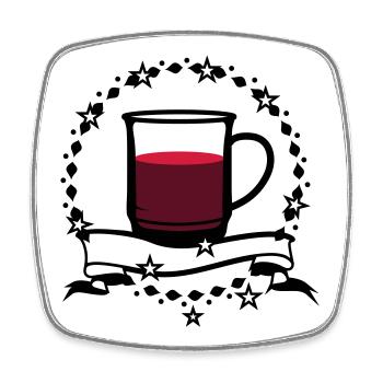 Une tasse de vin chaud - Magnet carré - blanc - Devant